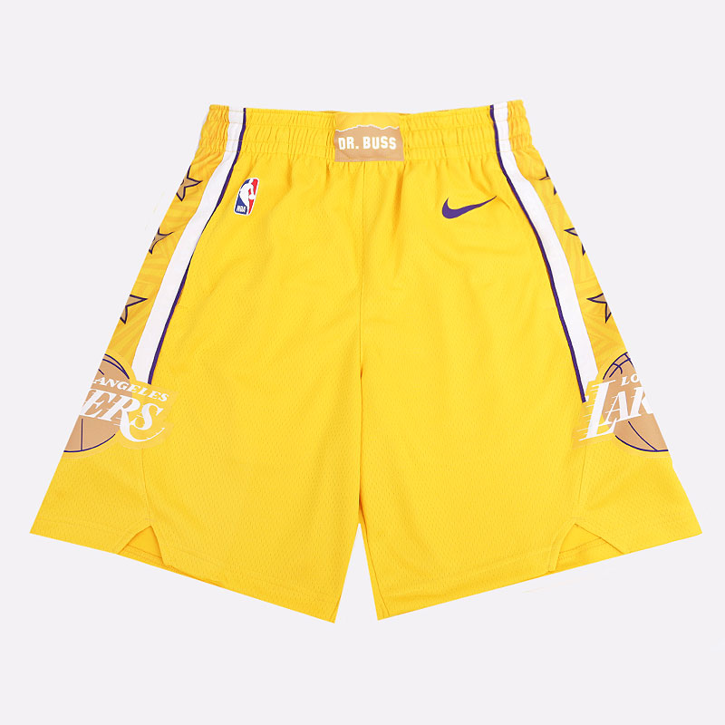 мужские желтые шорты Nike Lakers City Edition NBA Swingman Shorts BV5873-728 - цена, описание, фото 1